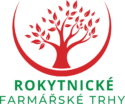 logo Rokytnické farmářské trhy, červený strom v půlkruhu a nadpis zelený nápis